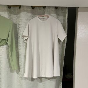 White Short Sleeve T-Shirt Dress